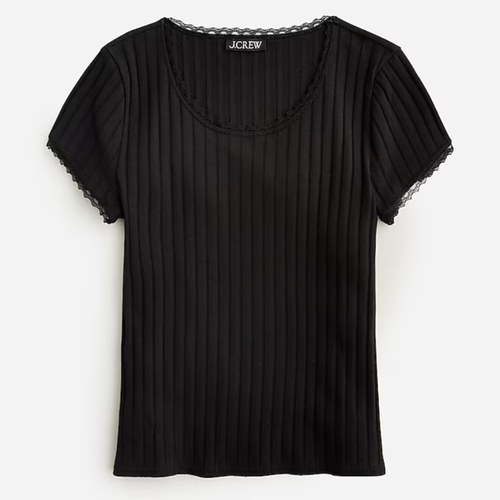JCREW Pointelle short-sleeve T-shirt